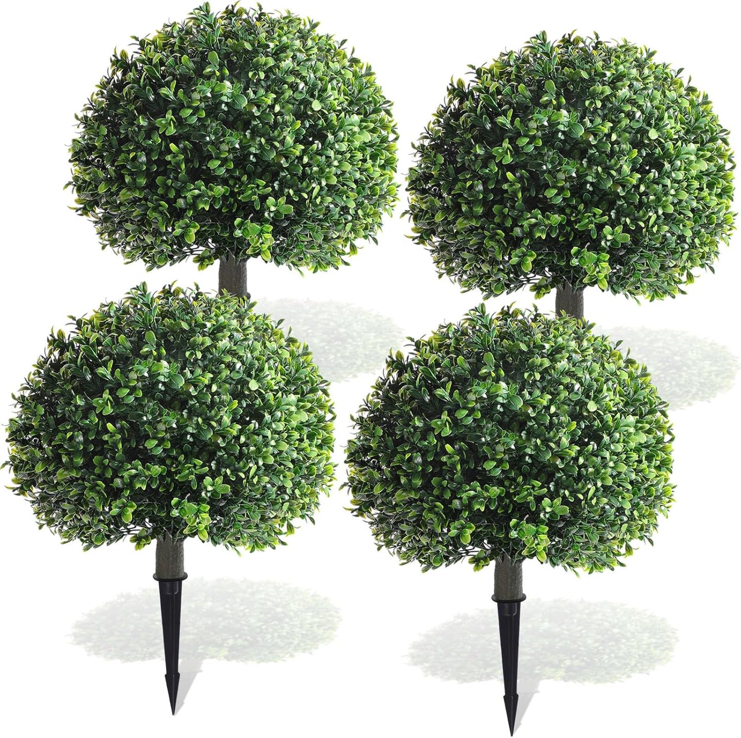 18 Inch Artificial Boxwood Ball Bush Topiary Trees for Outdoor Use