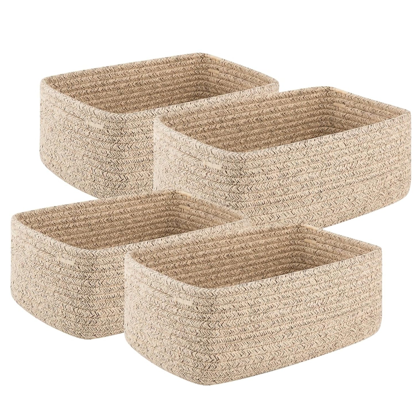 4 Pack Small Storage Shelf Baskets for Organizing and Decor