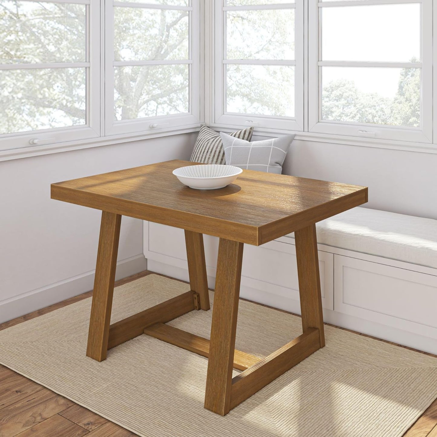 Rustic Solid Wood Kitchen Table for Farmhouse Dining Room