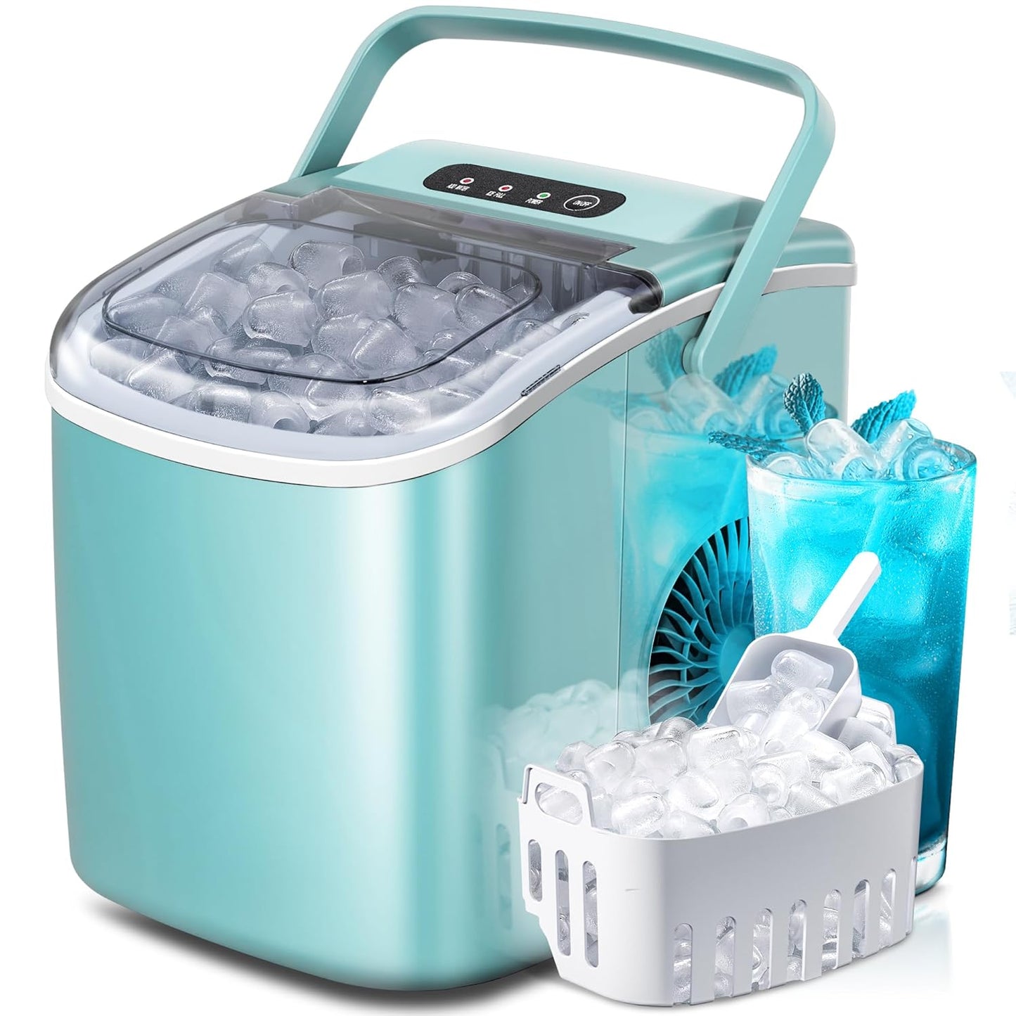 Portable Ice Maker Machine with Handle for Home and Office