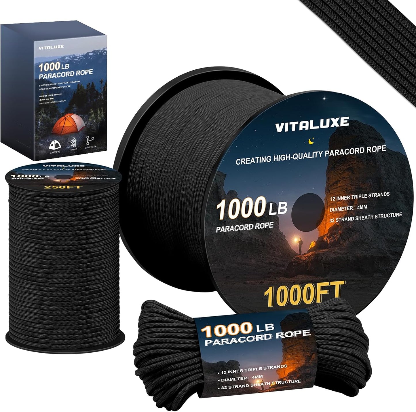 1000lb Paracord Rope for Survival Gear and Outdoor Adventures