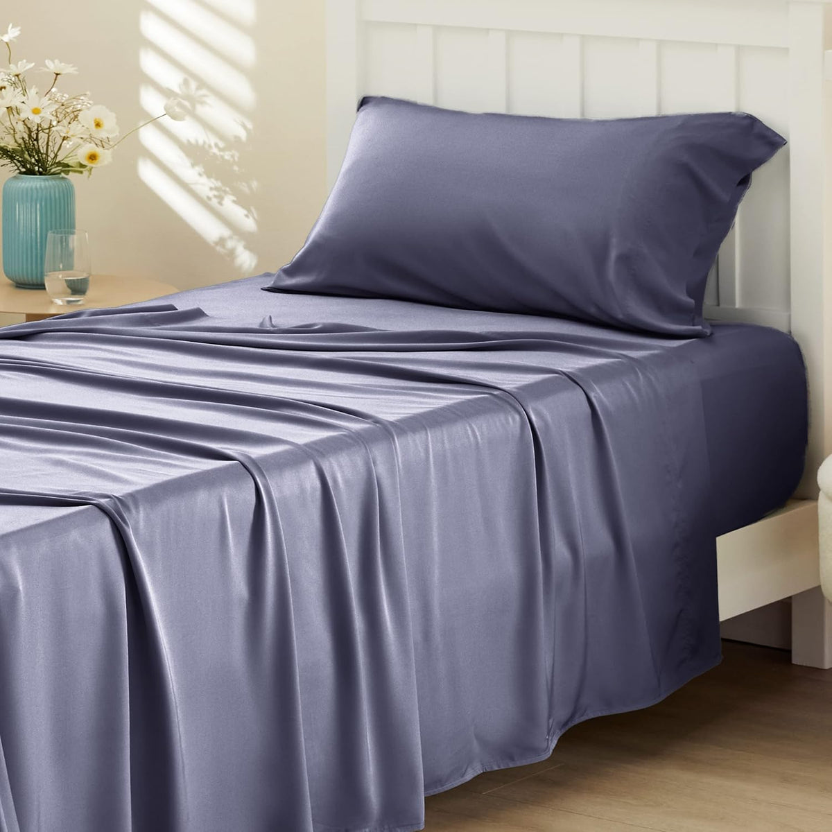 Bedsure Cooling Sheets Twin for Hot Sleepers, Silky Soft Comfort