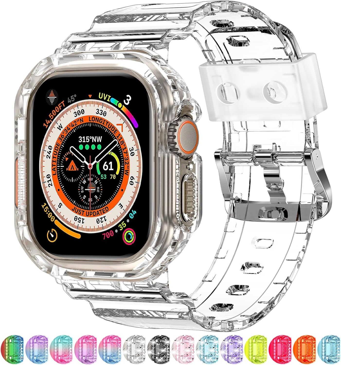 XYF Crystal Clear Apple Watch Band: Sporty Protection