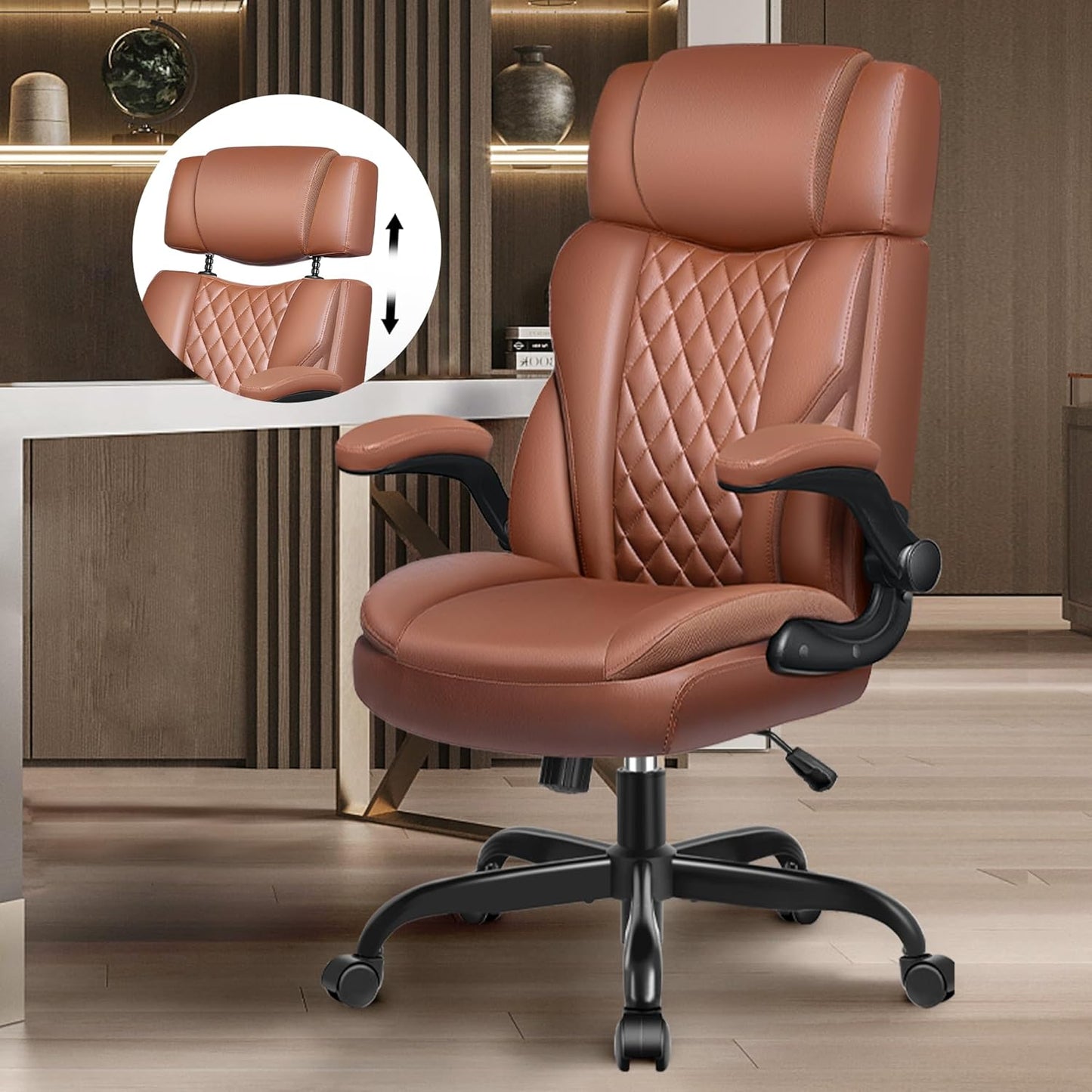 Adjustable Executive Office Chair - Lumbar Support, Rocking Function