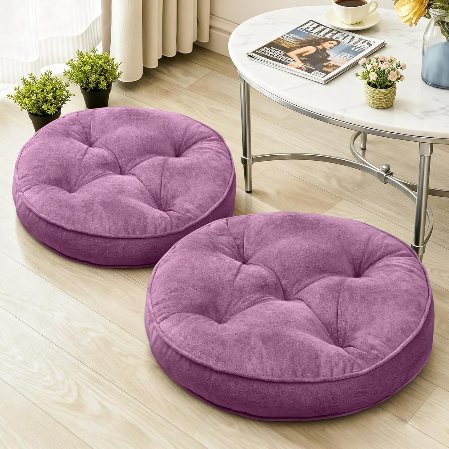 Memory Foam Floor Pillow Set of 2 for Comfortable Seating