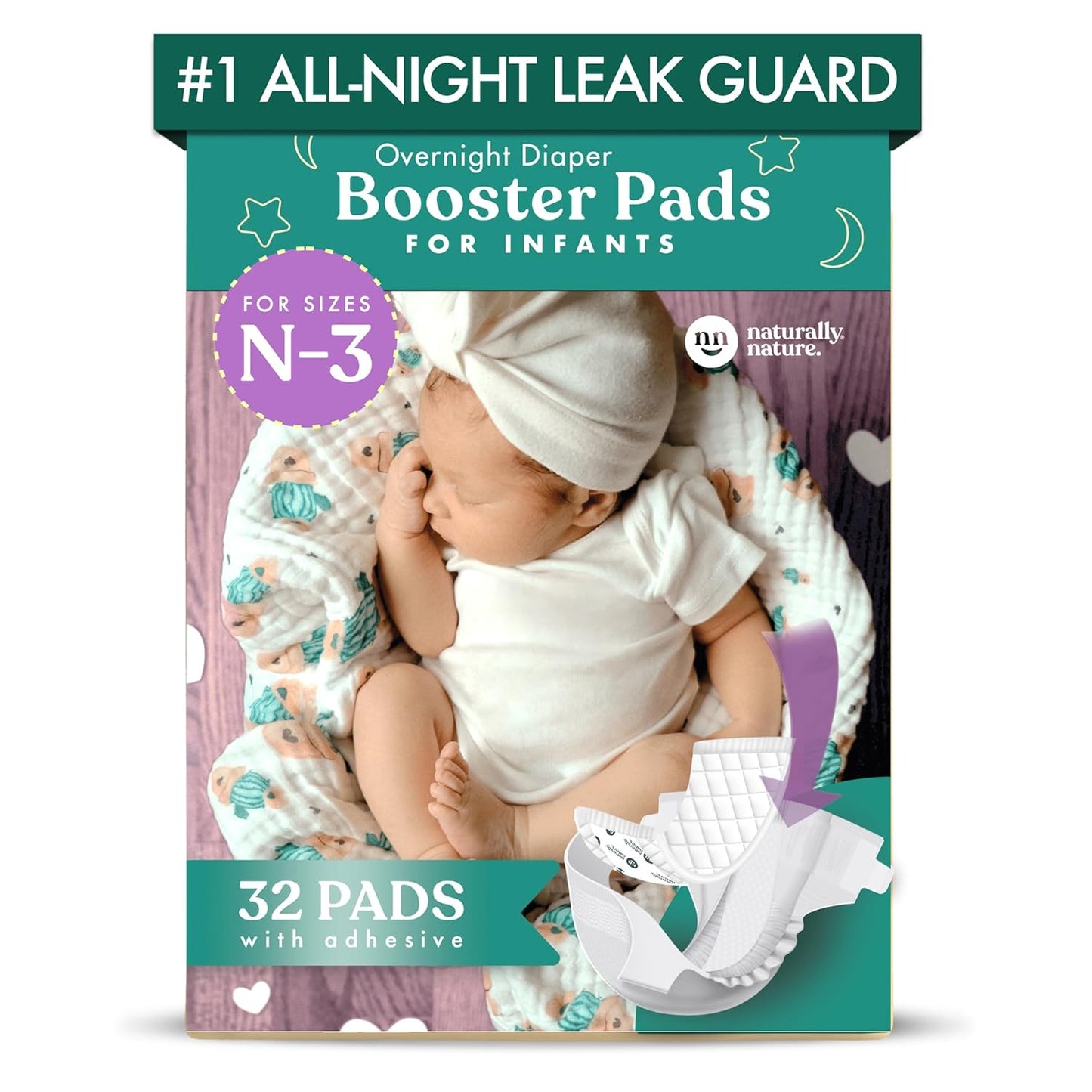 Naturally Nature Diaper Booster Pads - Leak-Free Nights!