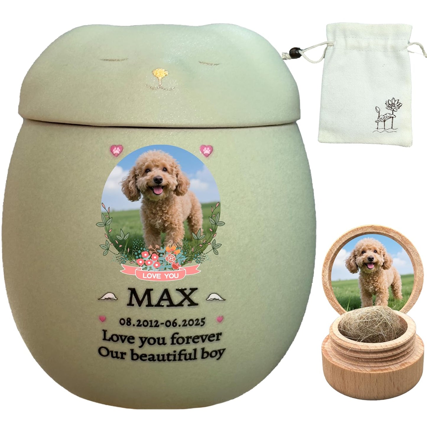 Custom Dog Urn for Pet Ashes - Handmade Ceramic Urn for Dogs