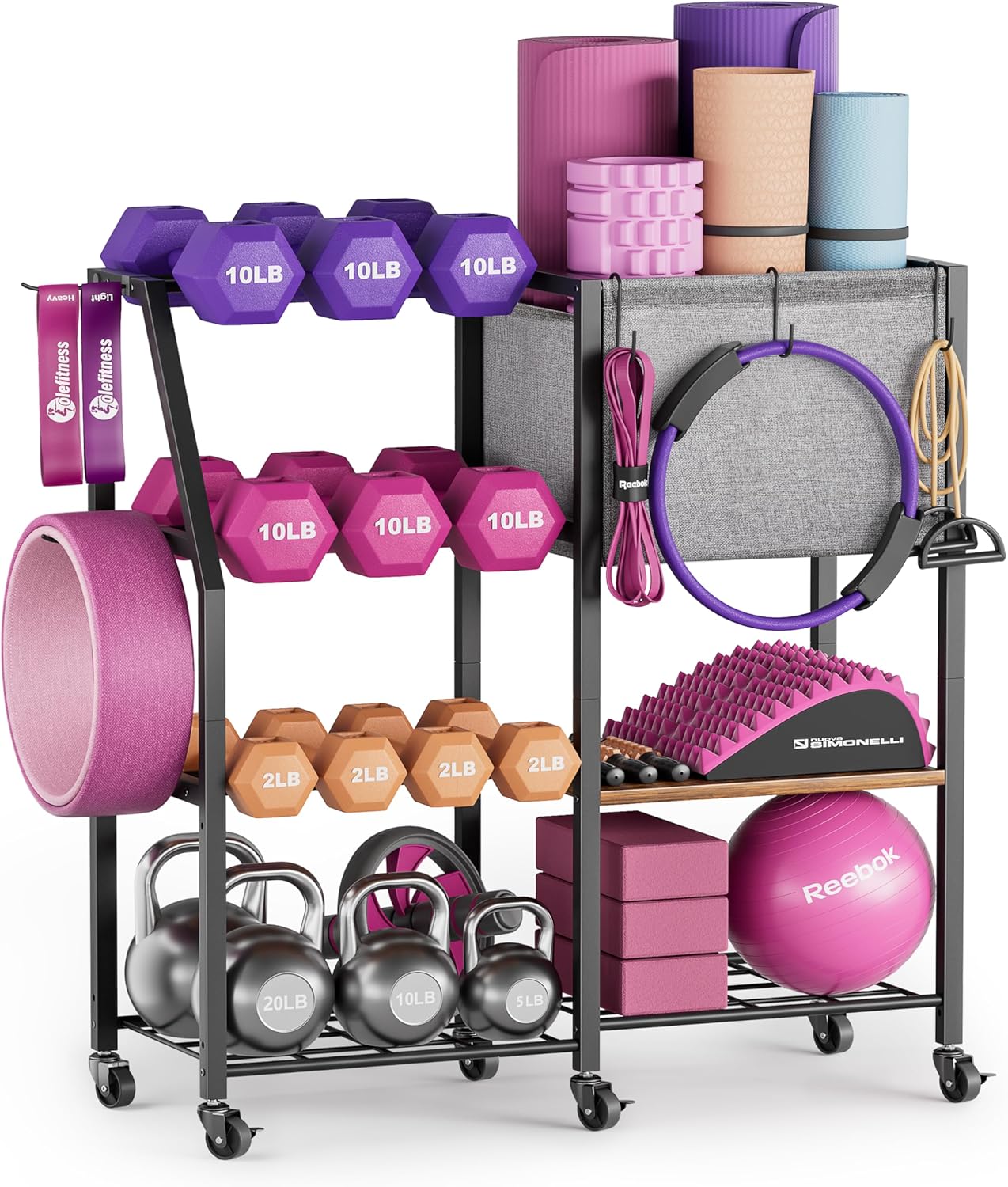 Dumbbell Rack for Kettlebell and Weight Storage Organizer