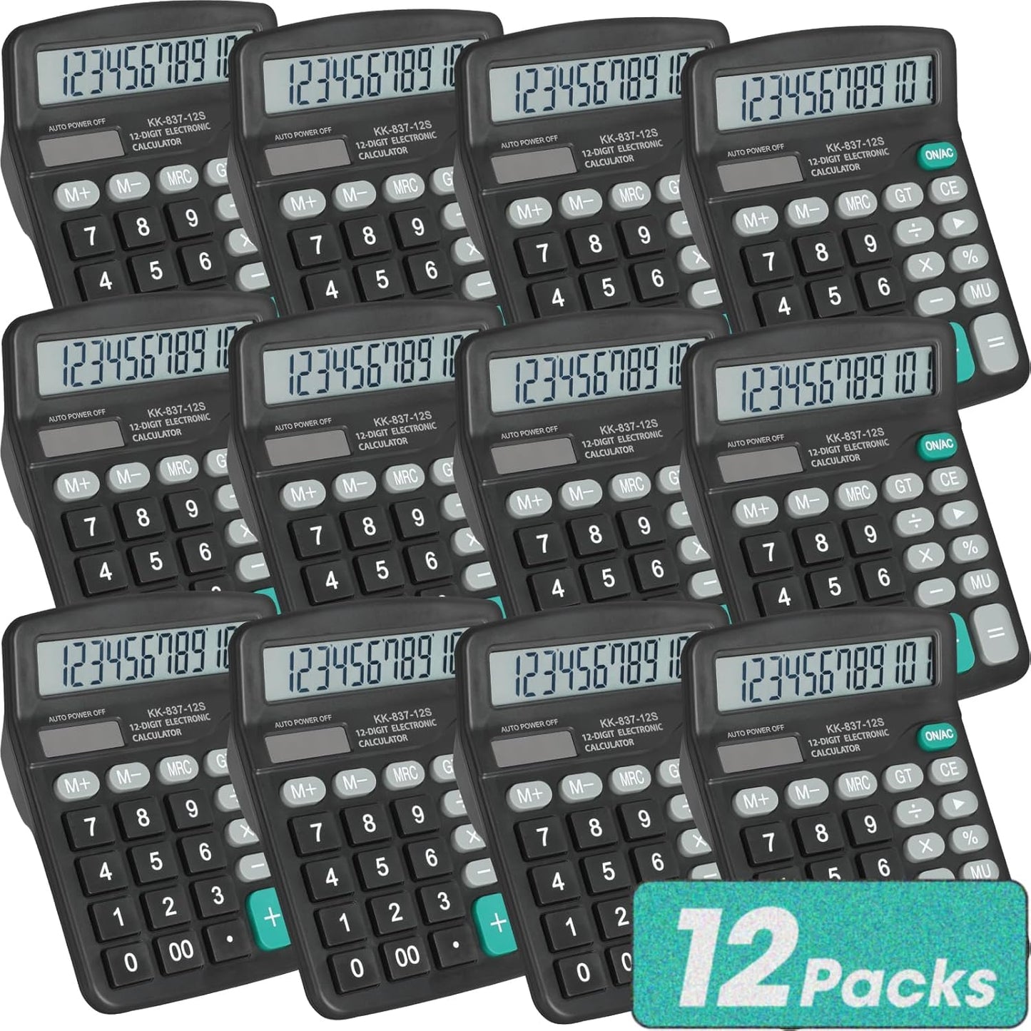12 Pack Desktop Calculators with Large LCD Display for Office