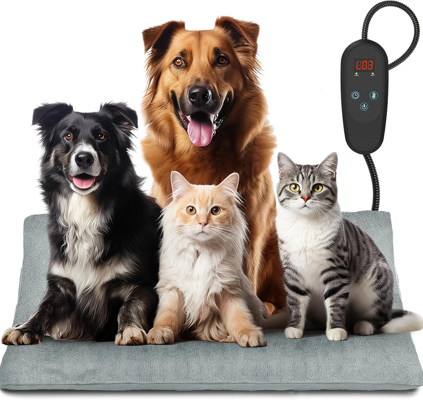Large Pet Heating Pad with Adjustable Temperature and Timer