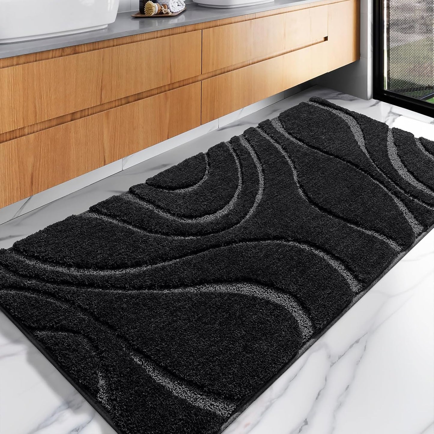 DEXDE Shaggy Bathroom Rugs - Soft Plush Microfiber Bath Mat