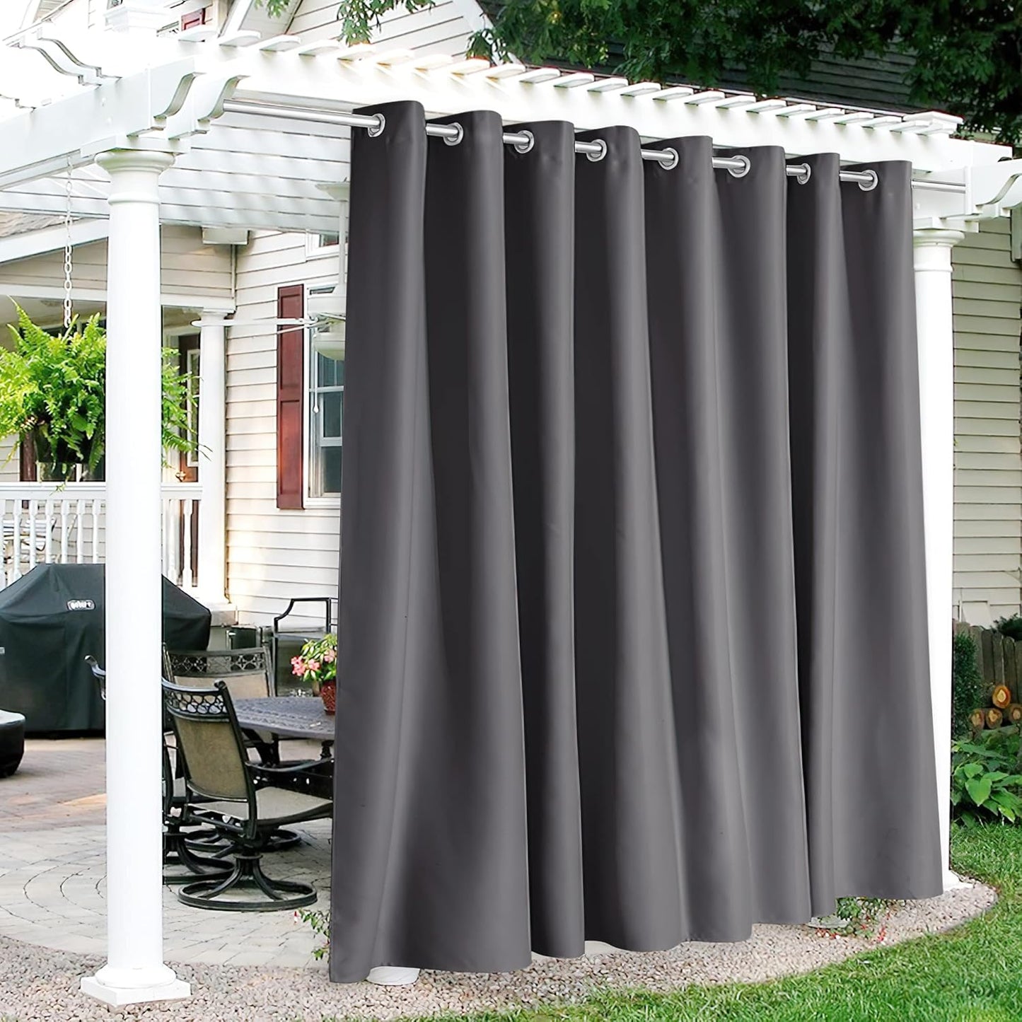 RYB HOME Pergola Curtains Outdoor - Waterproof Privacy Shades