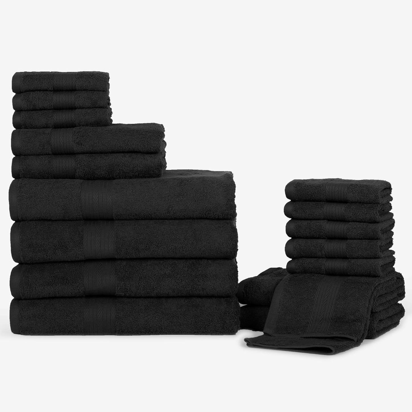 Ample Decor Bathroom Towel Set of 18 - Luxurious Cotton Towels