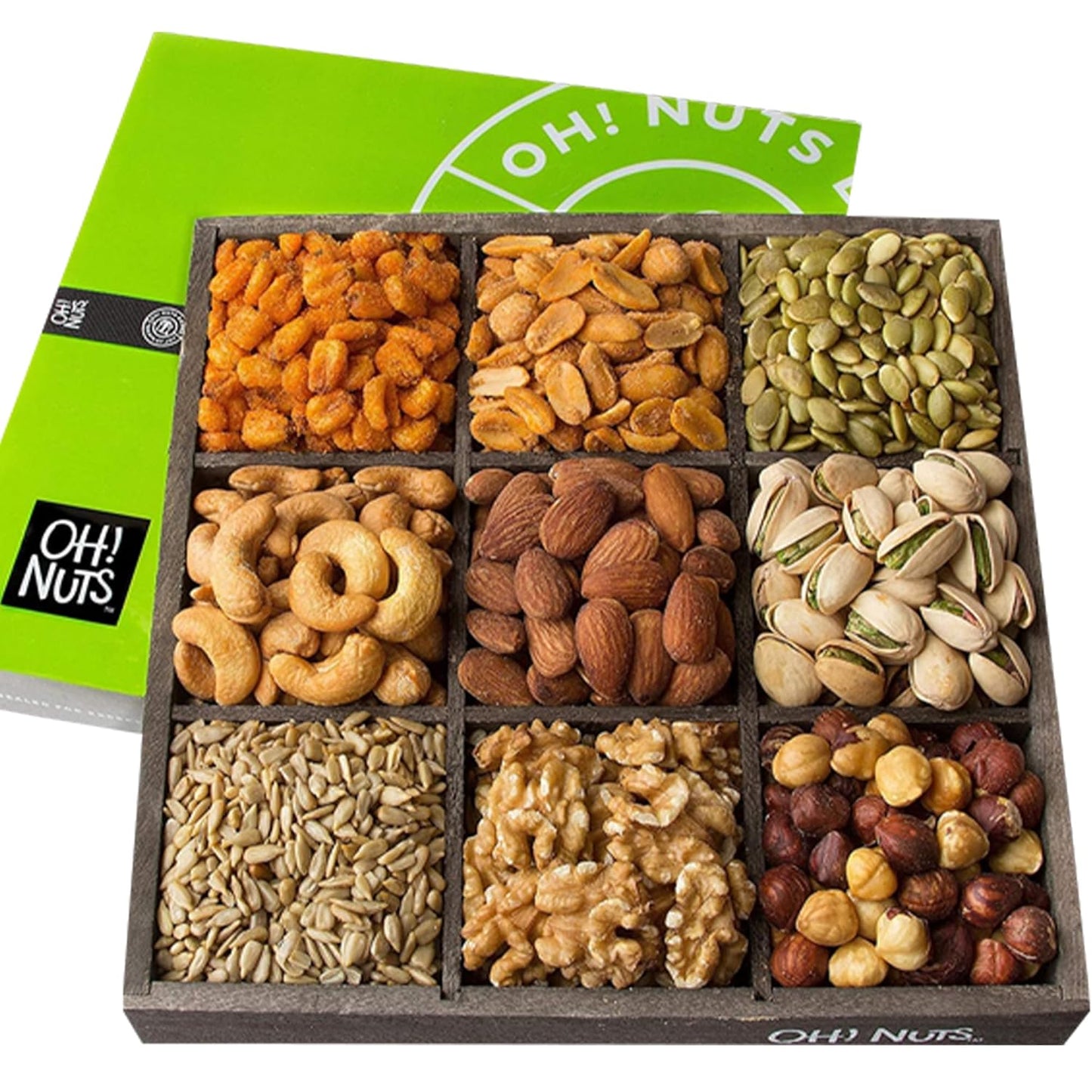 Gourmet Assorted Nuts Gift Basket for Holidays and Movie Nights