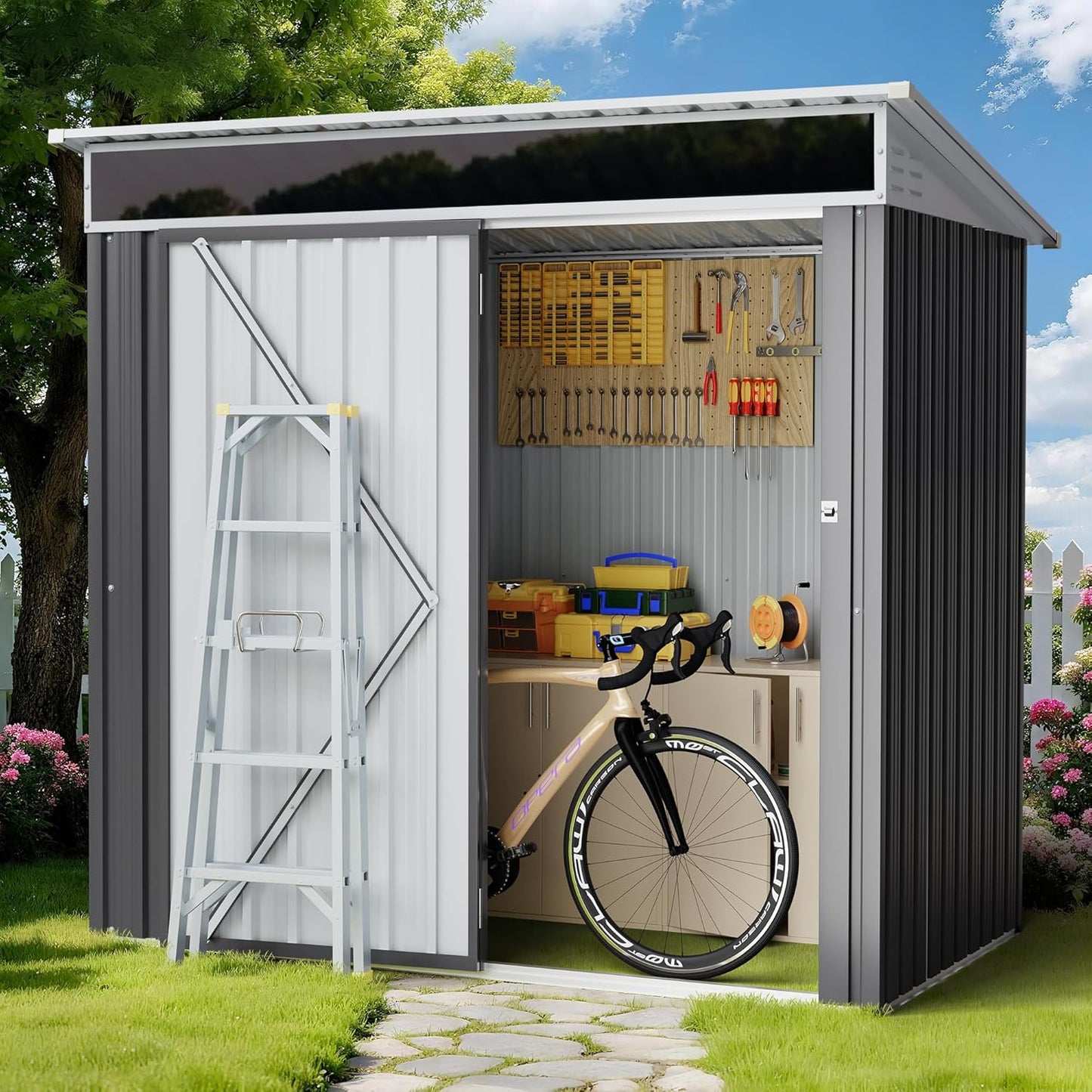 Outdoor Waterproof Storage Shed for Garden and Backyard Use