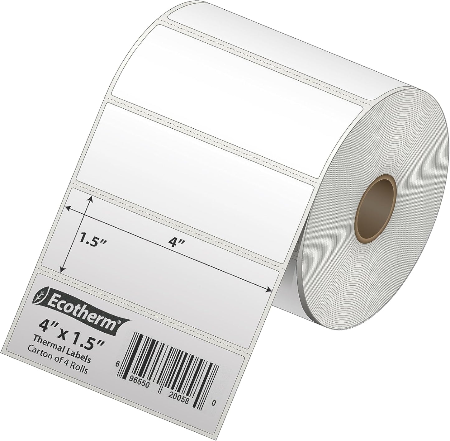 4x1.5 Ecotherm Thermal Labels - Compatible with Multiple Printers