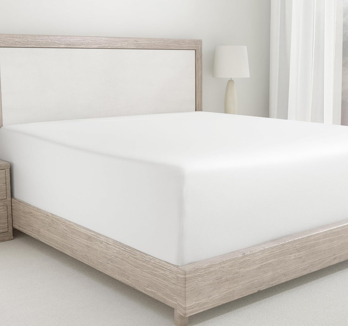 California Design Den Antique White Full Fitted Sheet for Comfort