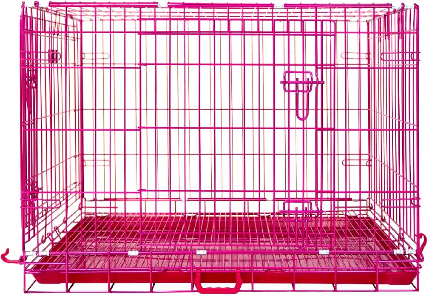 36 Inch Pink Dog Crate for Medium Dogs with Dual Doors