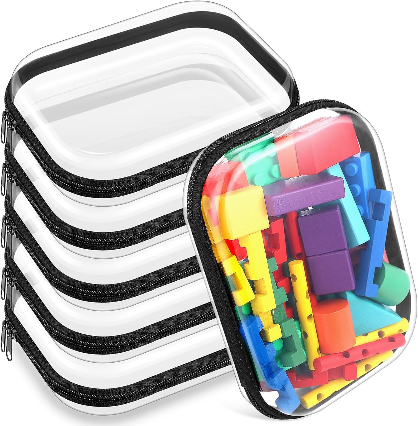 Sanwuta Clear Hard Zipper Case Pencil Pouches for Organizing