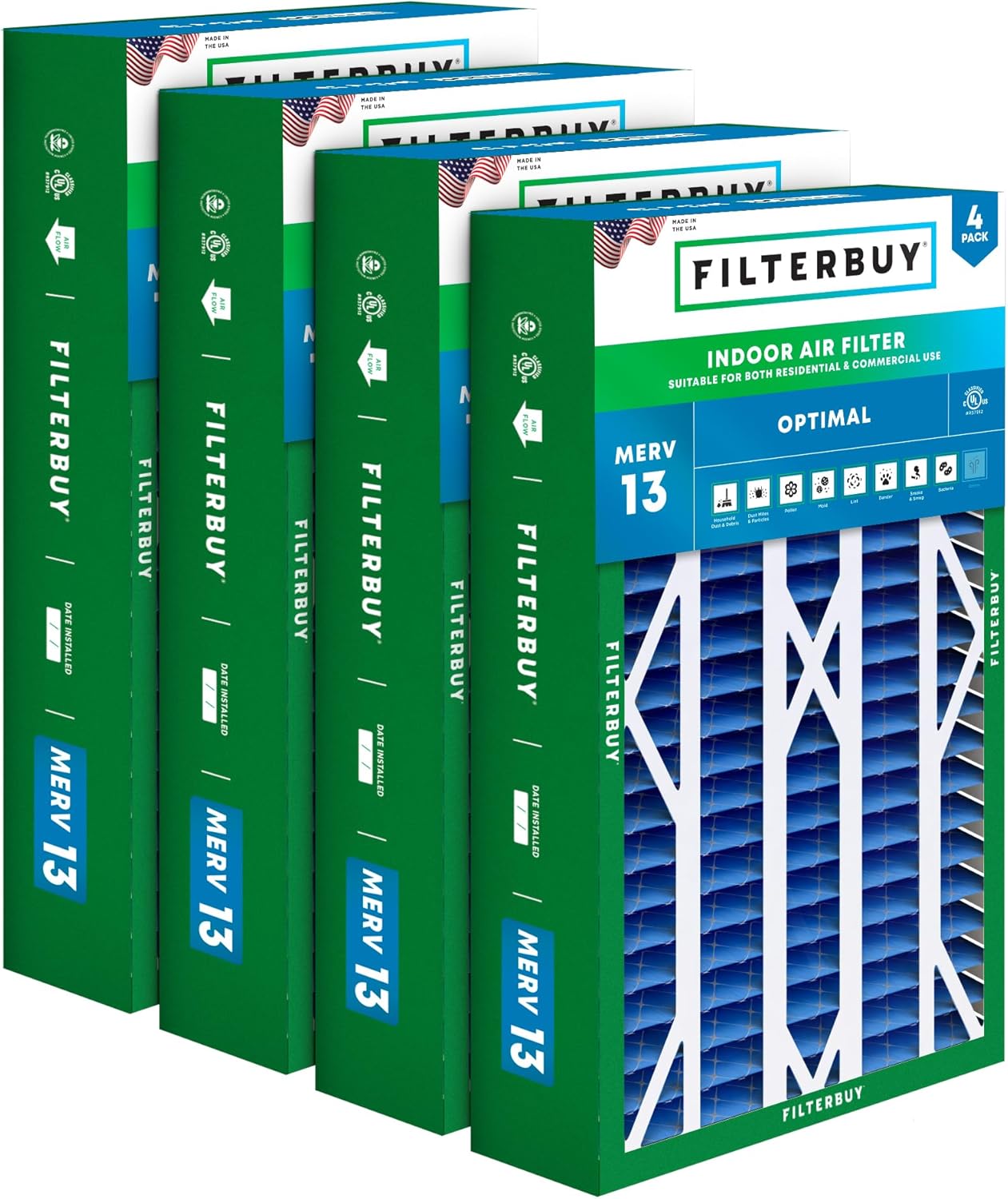 Filterbuy 16x28x6 Air Filter MERV 13 for Health Defense