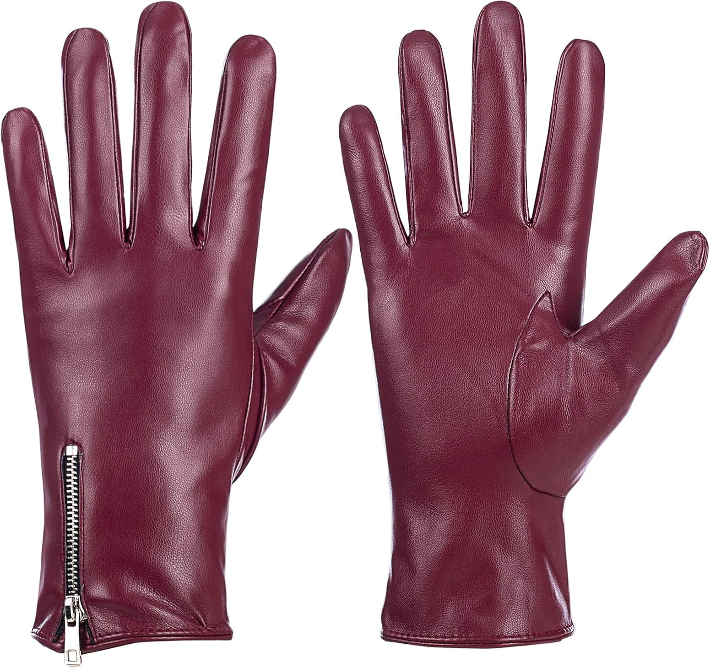 Warm Touchscreen Leather Gloves for Women