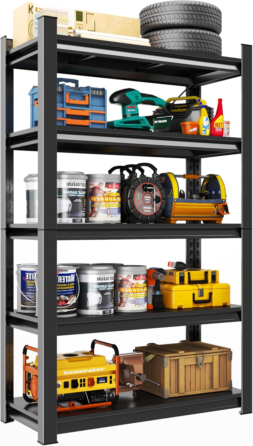 Heavy-Duty Storage Shelves for Garage and Kitchen Organization