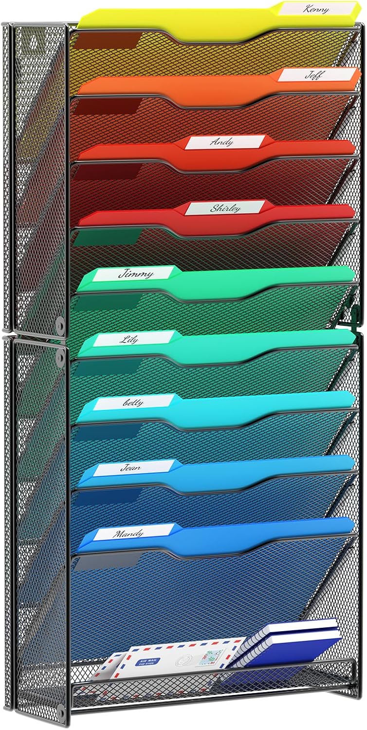 10 Tier Wall File Organizer for Efficient Paper Management