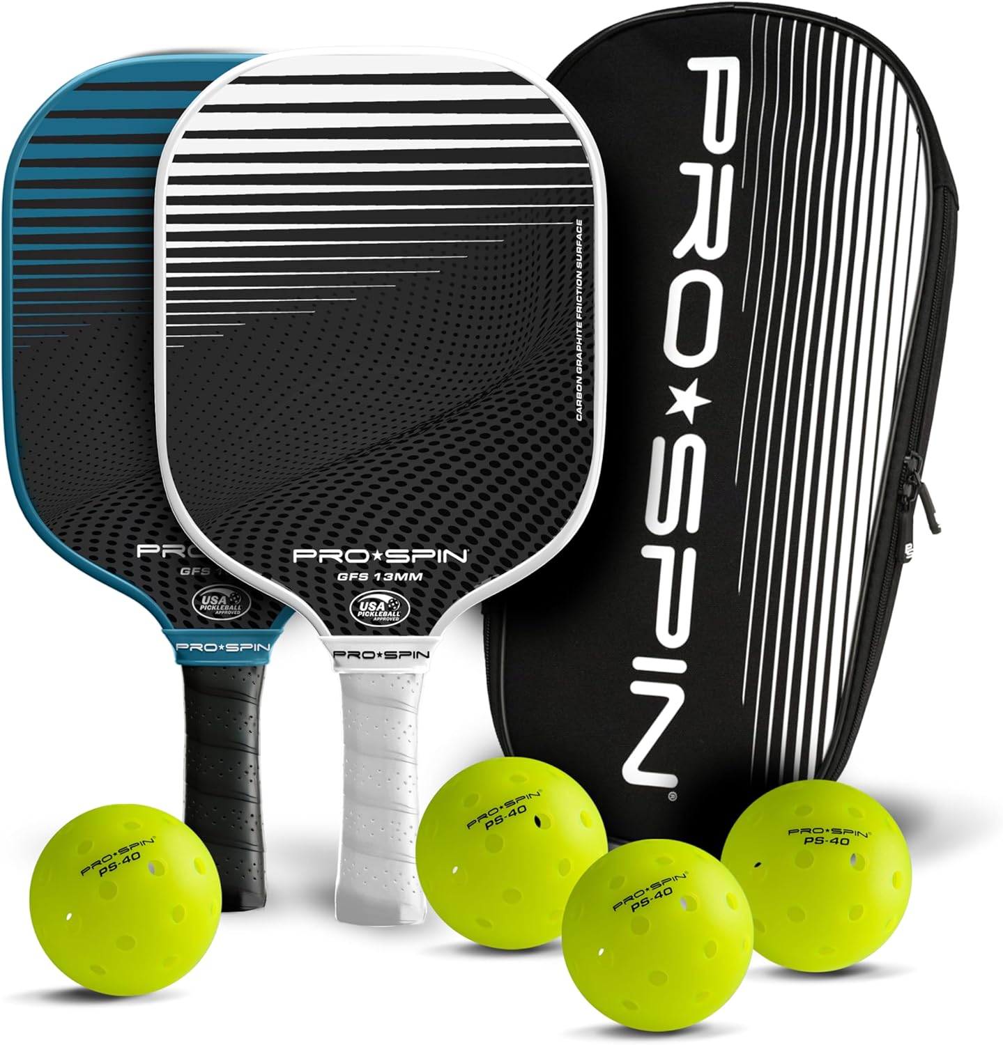 PRO SPIN Pickleball Paddles Set of 2 for All Skill Levels