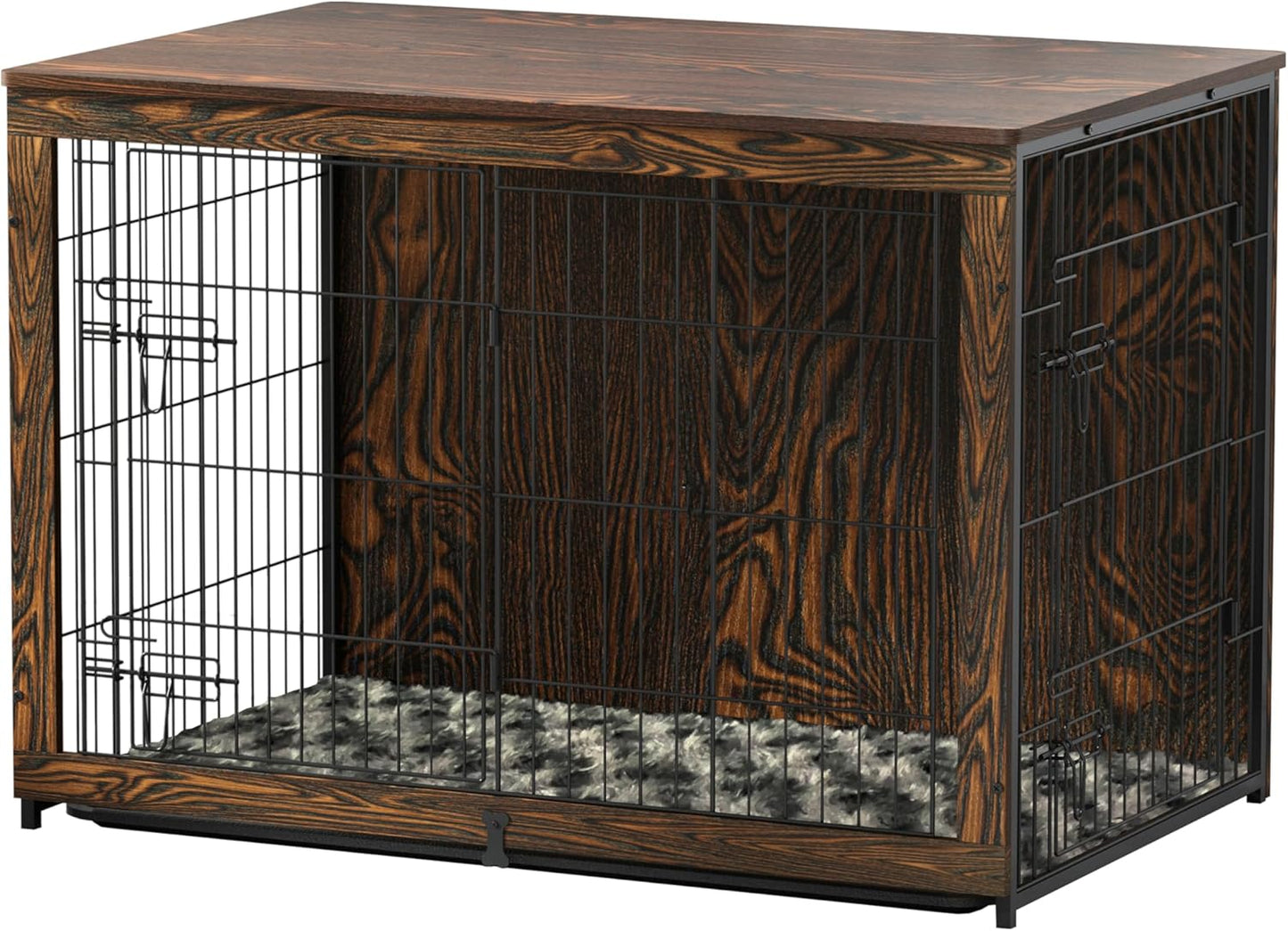 Megidok Wooden Dog Crate Furniture with Cushion for Large Dogs