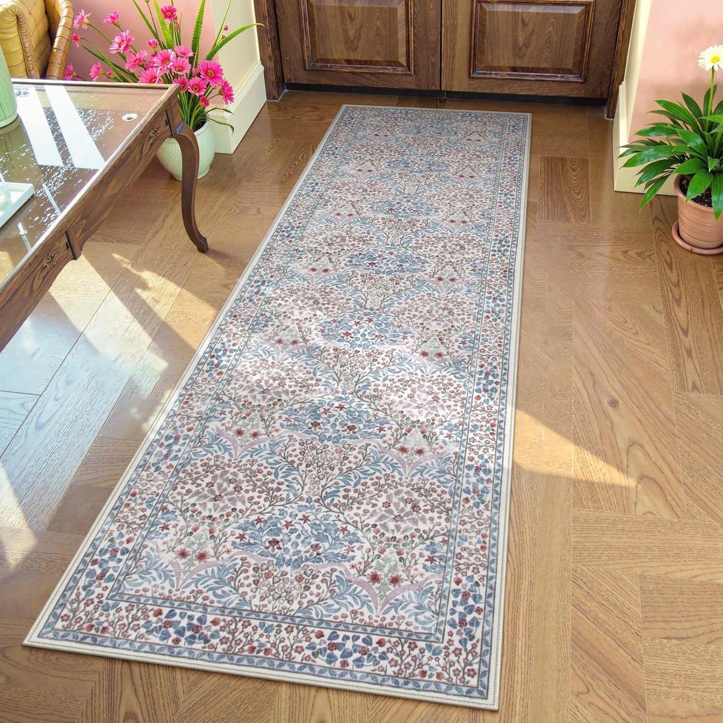 Lahome Floral Washable Kitchen Runner Rug for Hallways 2x6