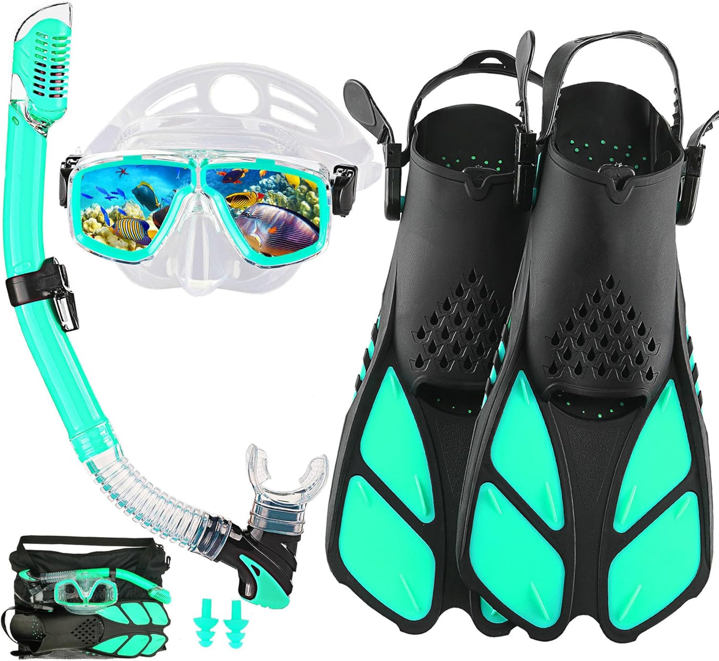 Pro Snorkel Set: Adult Anti-Leak Mask & Fins