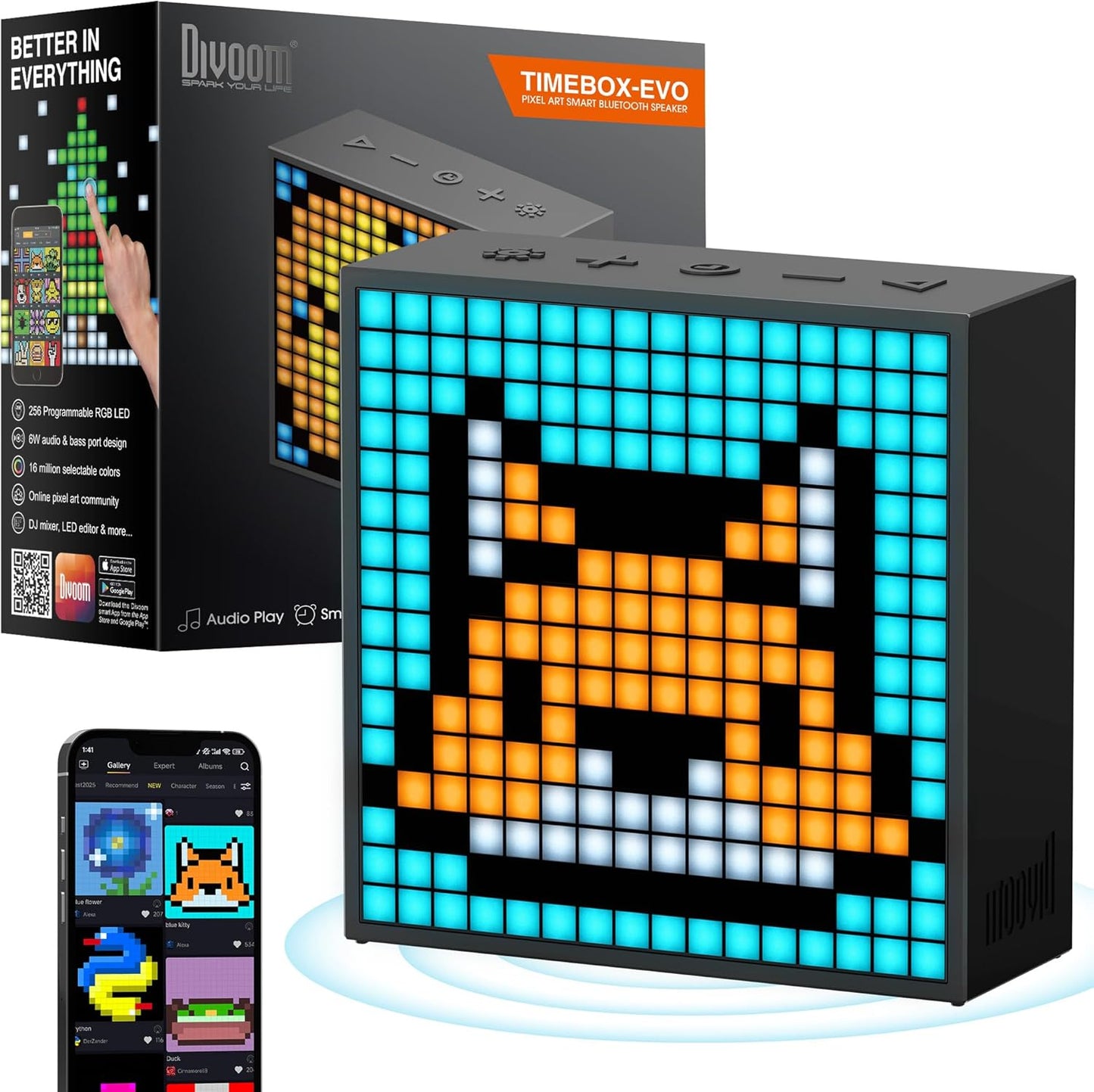 Divoom TimeBox Evo Bluetooth Speaker with Pixel Art Display
