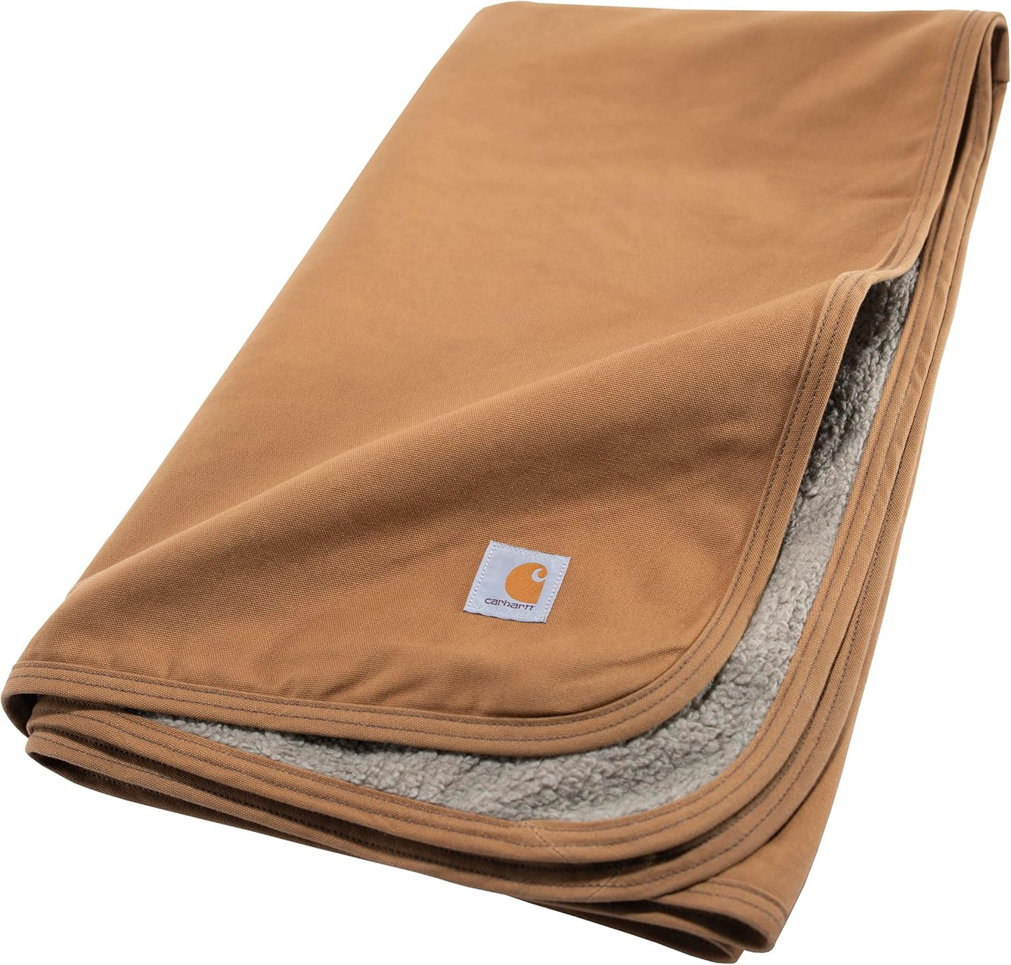 Carhartt Firm Duck Sherpa-Lined Throw Blanket for Pets