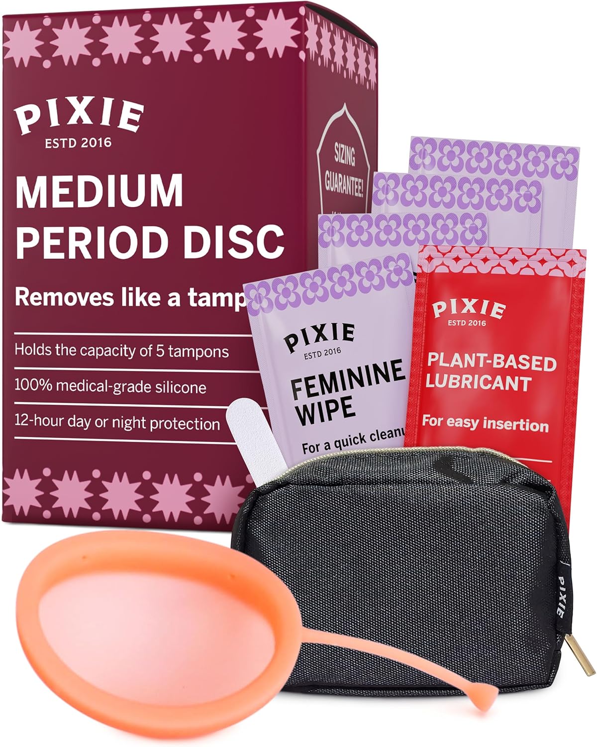Pixie Menstrual Disc - 12 Hr Wear, 5x Tampon Capacity
