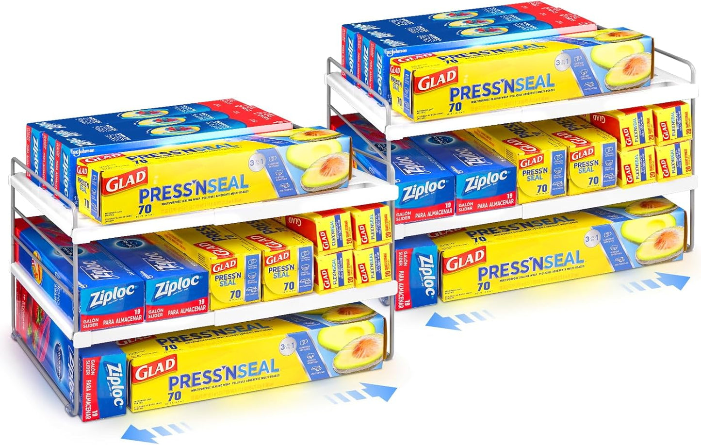 Expandable Foil and Plastic Wrap Organizer for Kitchen Storage