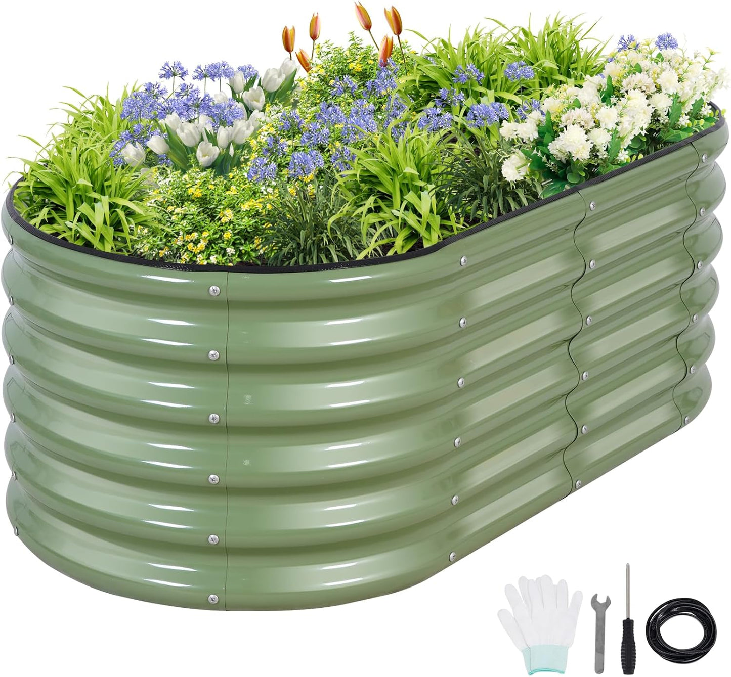 Galvanized Raised Garden Bed for Vegetables and Herbs - 4x2x1.4FT