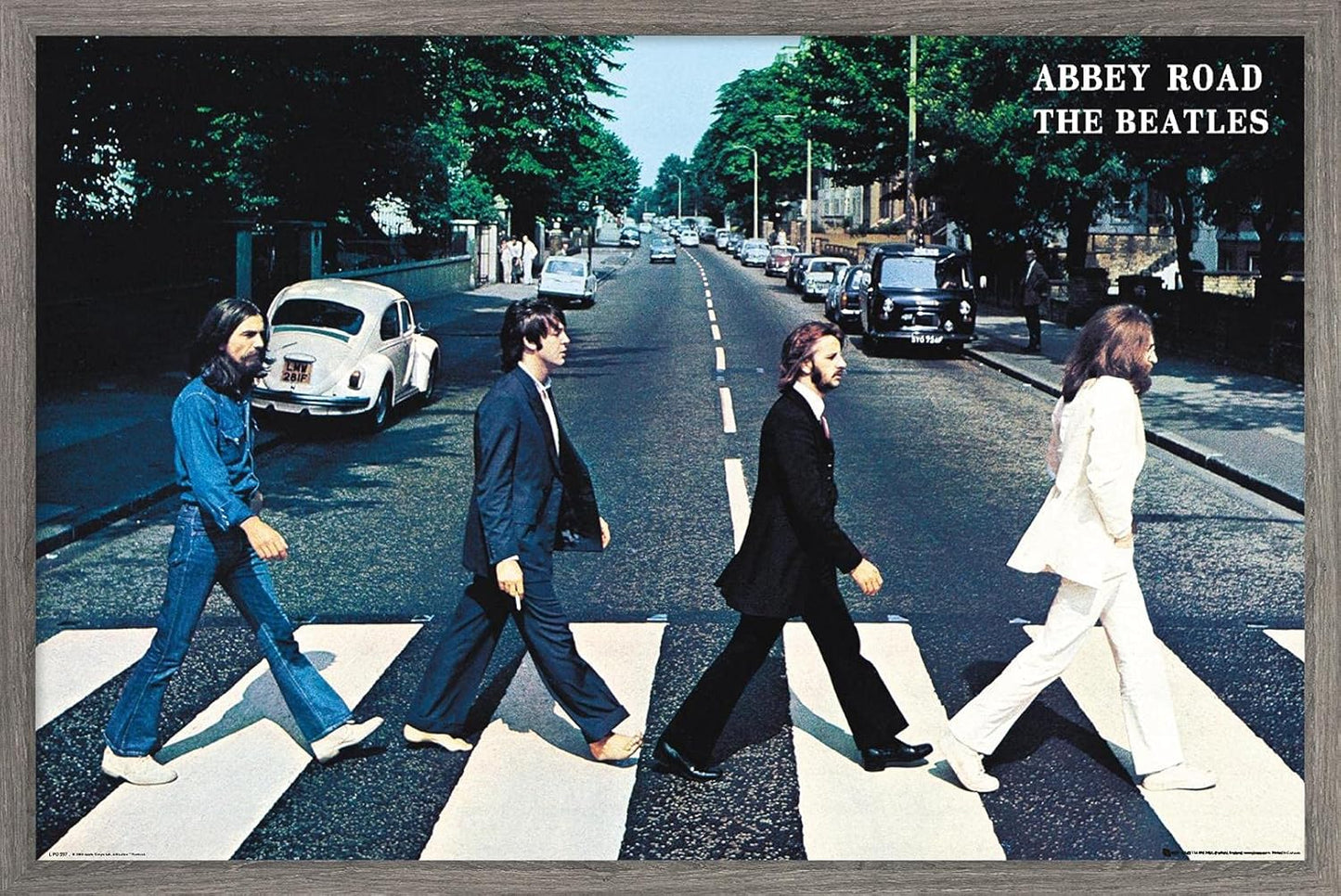 The Beatles Abbey Road Wall Poster with Barnwood Frame