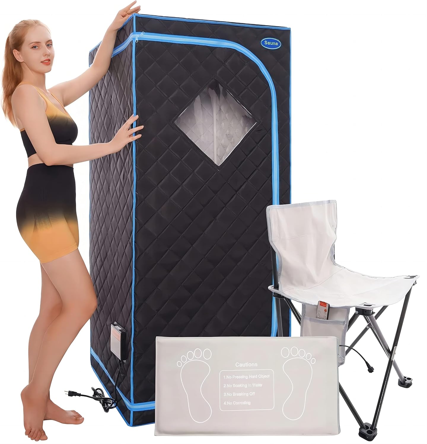 SaluaHEAT Portable Infrared Sauna: Remote Control, Foot Pad, Upgraded Chair