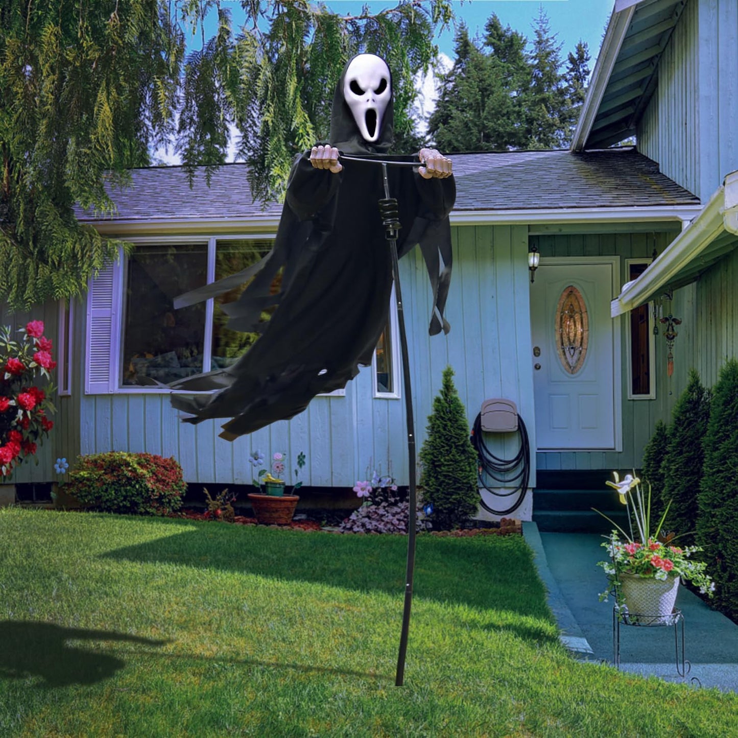 LarpGears 7.5Ft Rotatable Ghost for Halloween Outdoor Decor