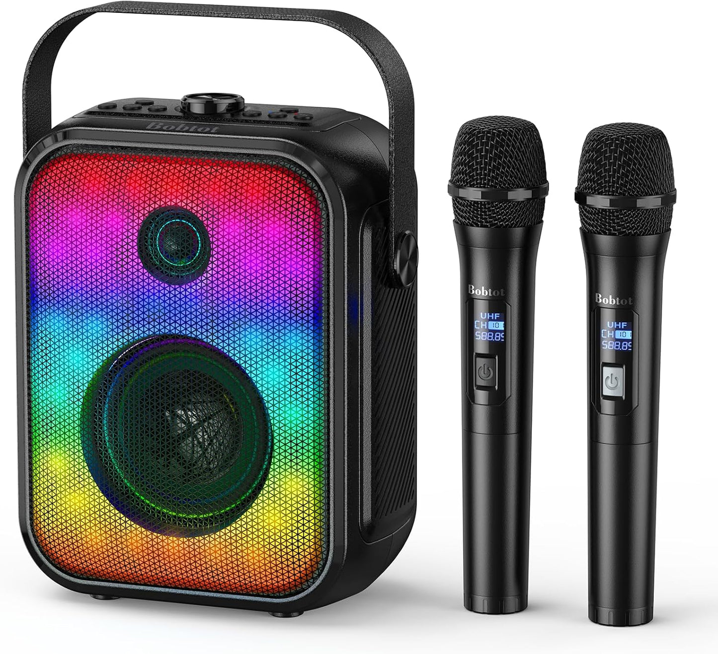Karaoke Machine with Dual Wireless Mics for Home and Outdoor Fun