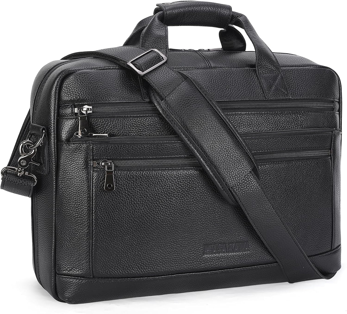 Masa Kawa Mens Leather Briefcase for 16 Laptop - Stylish & Durable