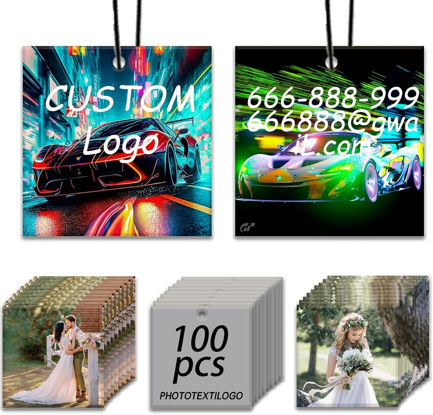 Custom Logo Car Air Freshener - Personalized Scented Gifts