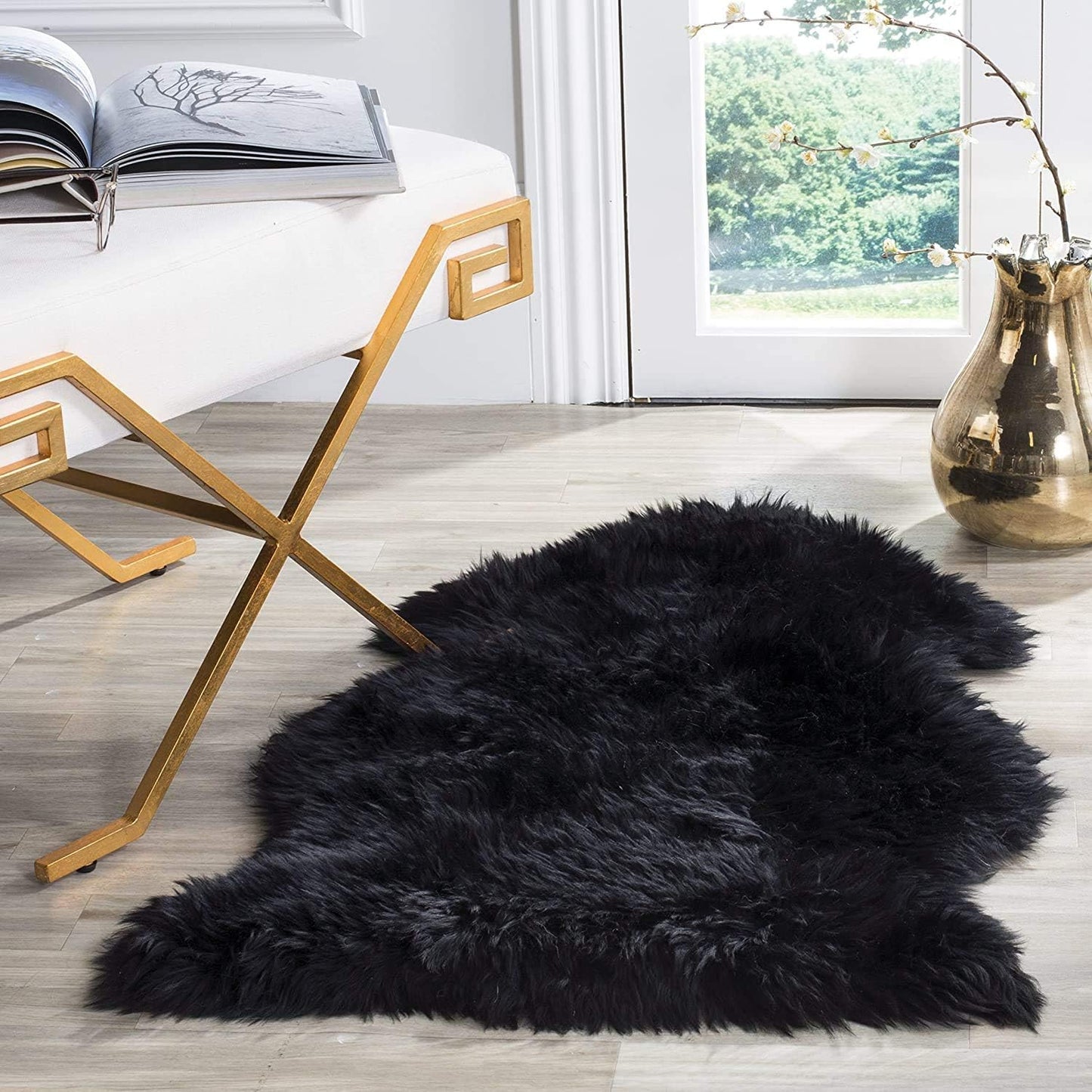 HUAHOO Premium Genuine Sheepskin Rug for Luxury Home Decor