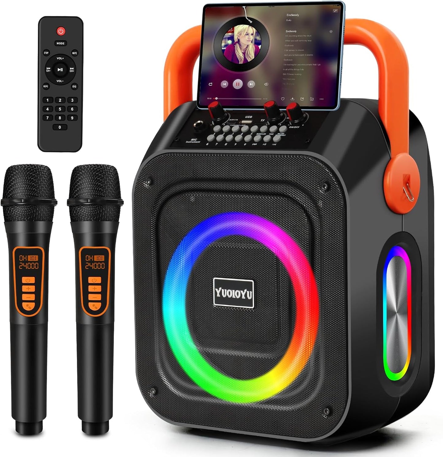 Karaoke Machine with 2 Wireless Microphones for Parties