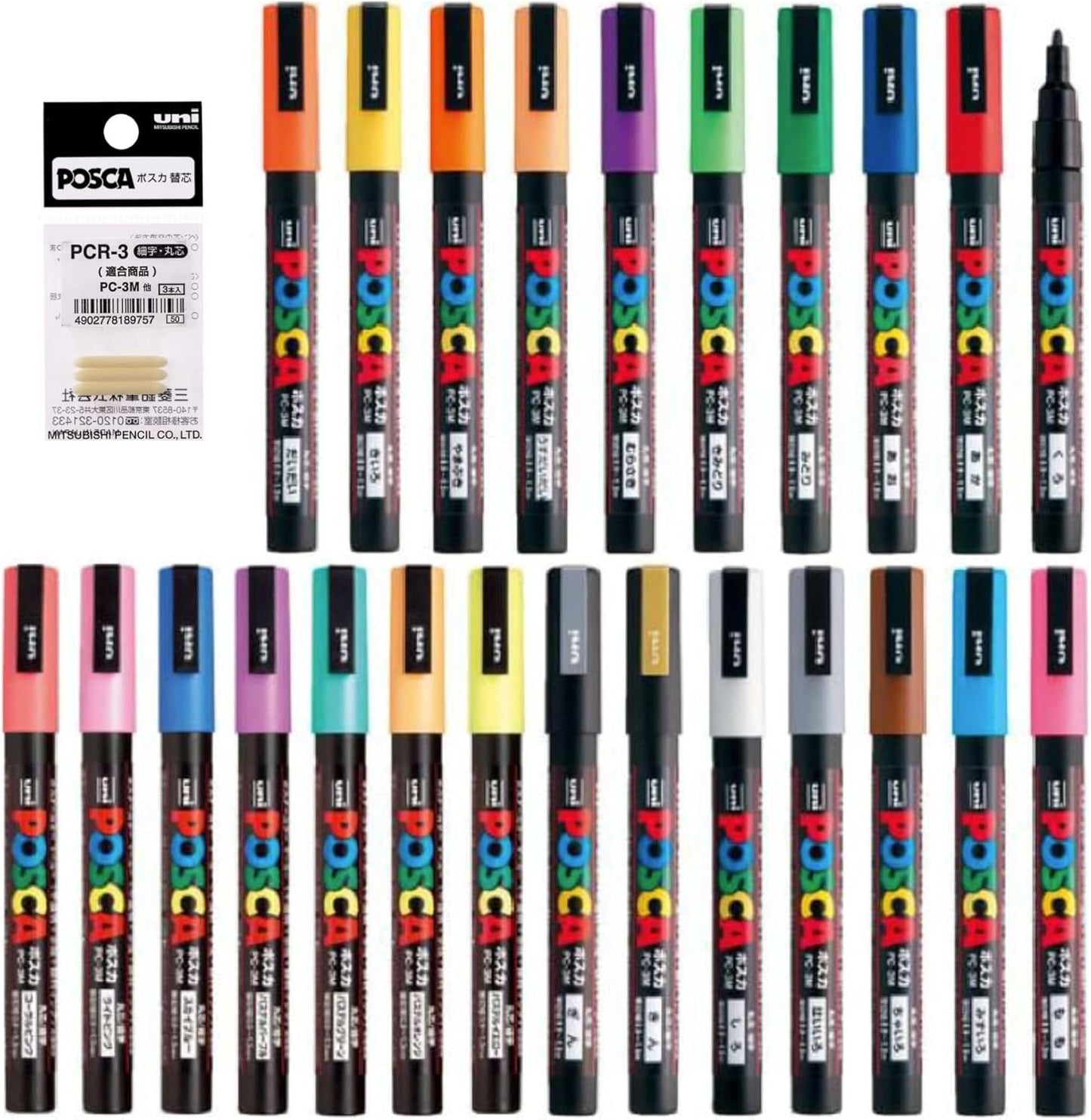Posco Marker Sanetomo Fine Point Tip 0.9-1.3mm 24 Colors
