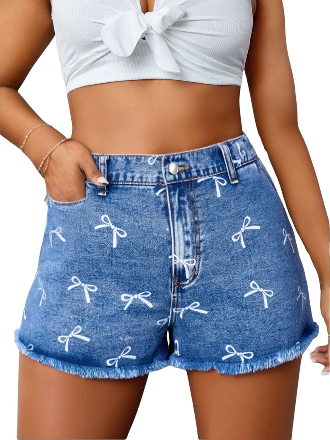Ripped Distressed Skinny Denim Shorts for Women - Stylish Fit