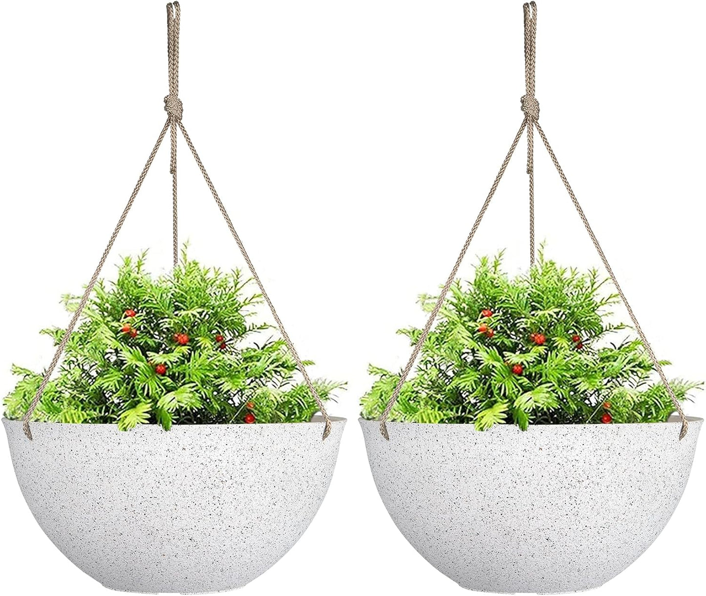 Large Hanging Planters for Outdoor Plants - Set of 2, 13 in