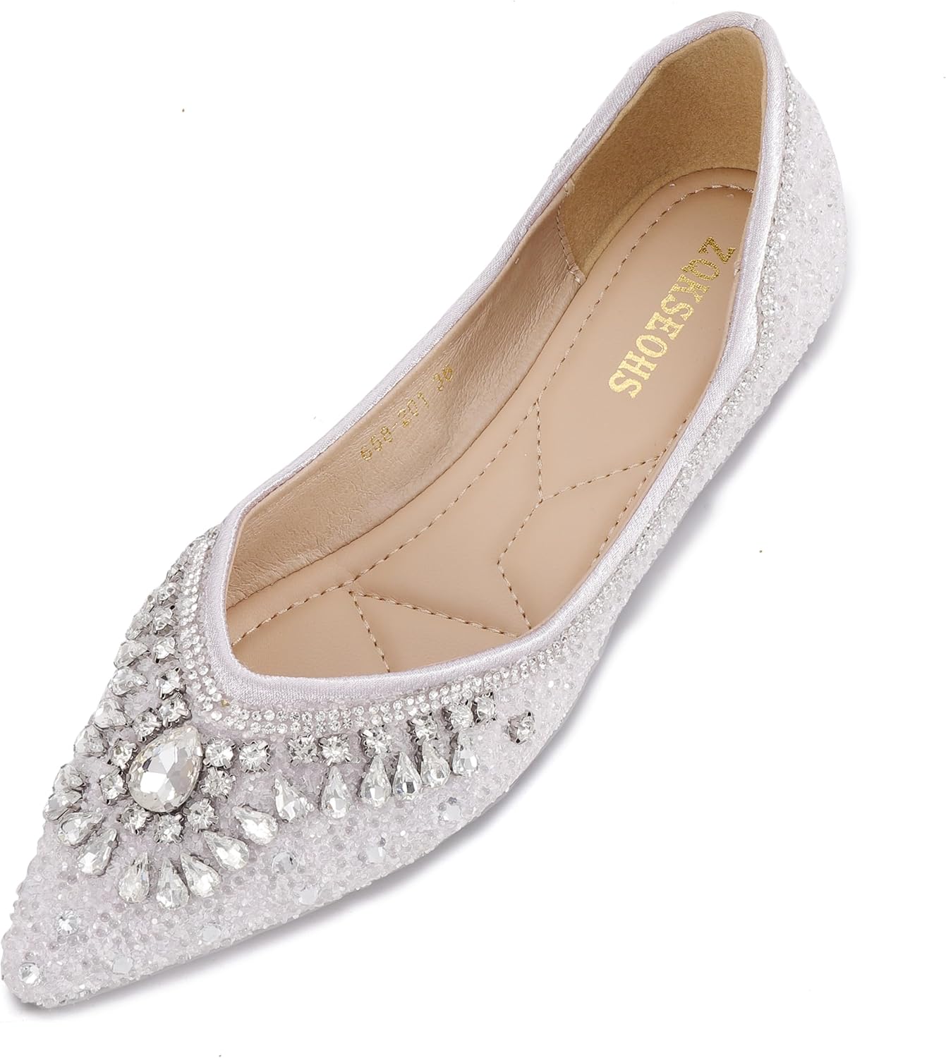 Flats Shoes Women Rhinestone Sequin Pointed Toe Comfortable Dressy