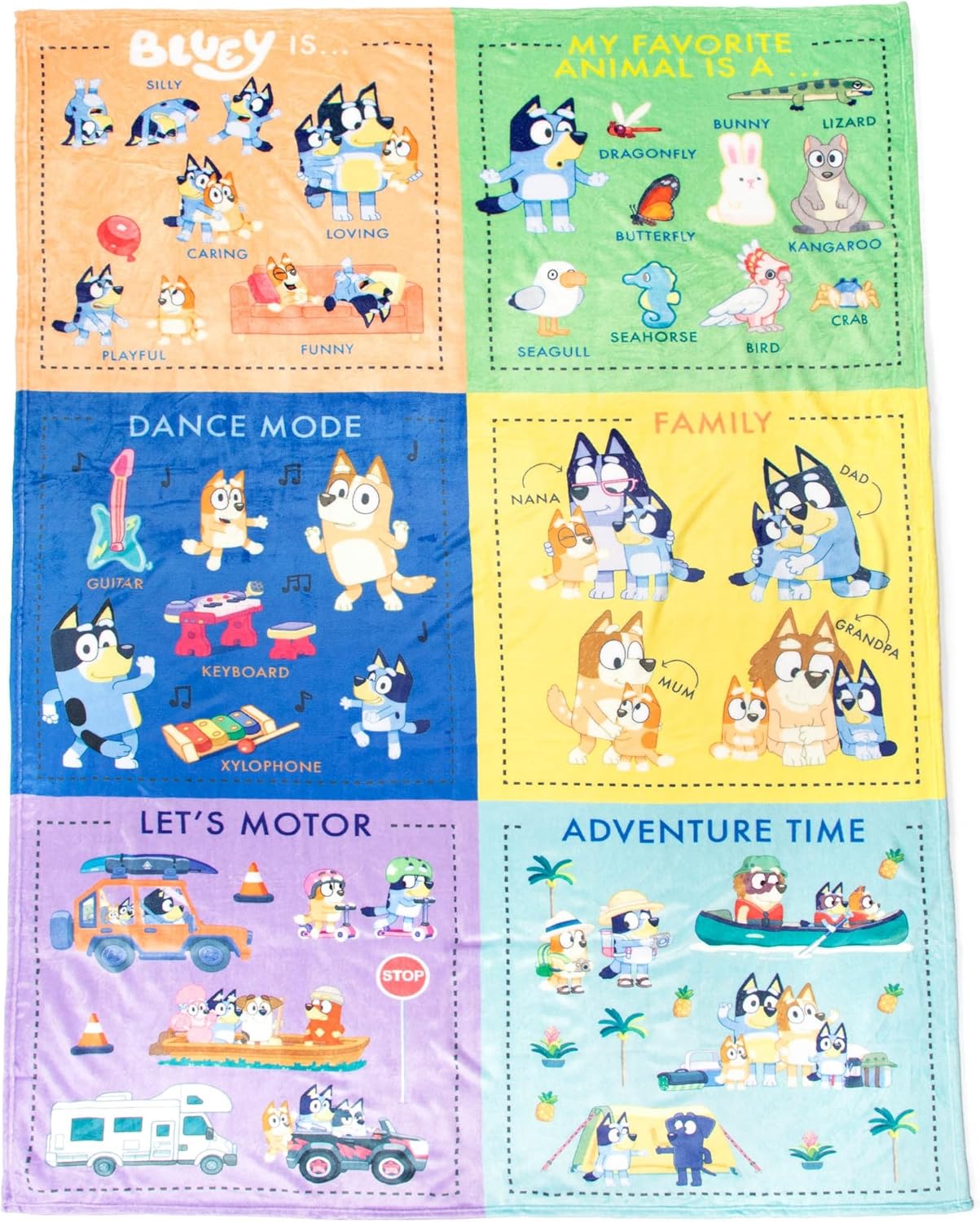 Bluey Learning Blanket - Educational & Soft 60x90