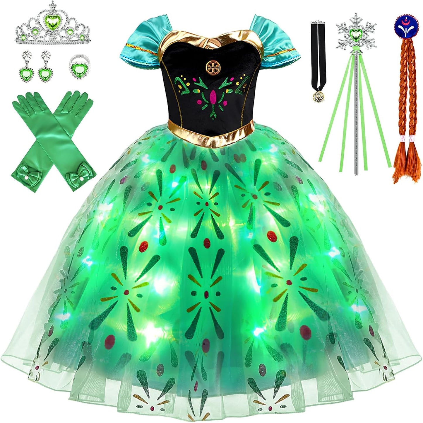 Light Up Princess Costume for Girls - Magical Dress Up Set